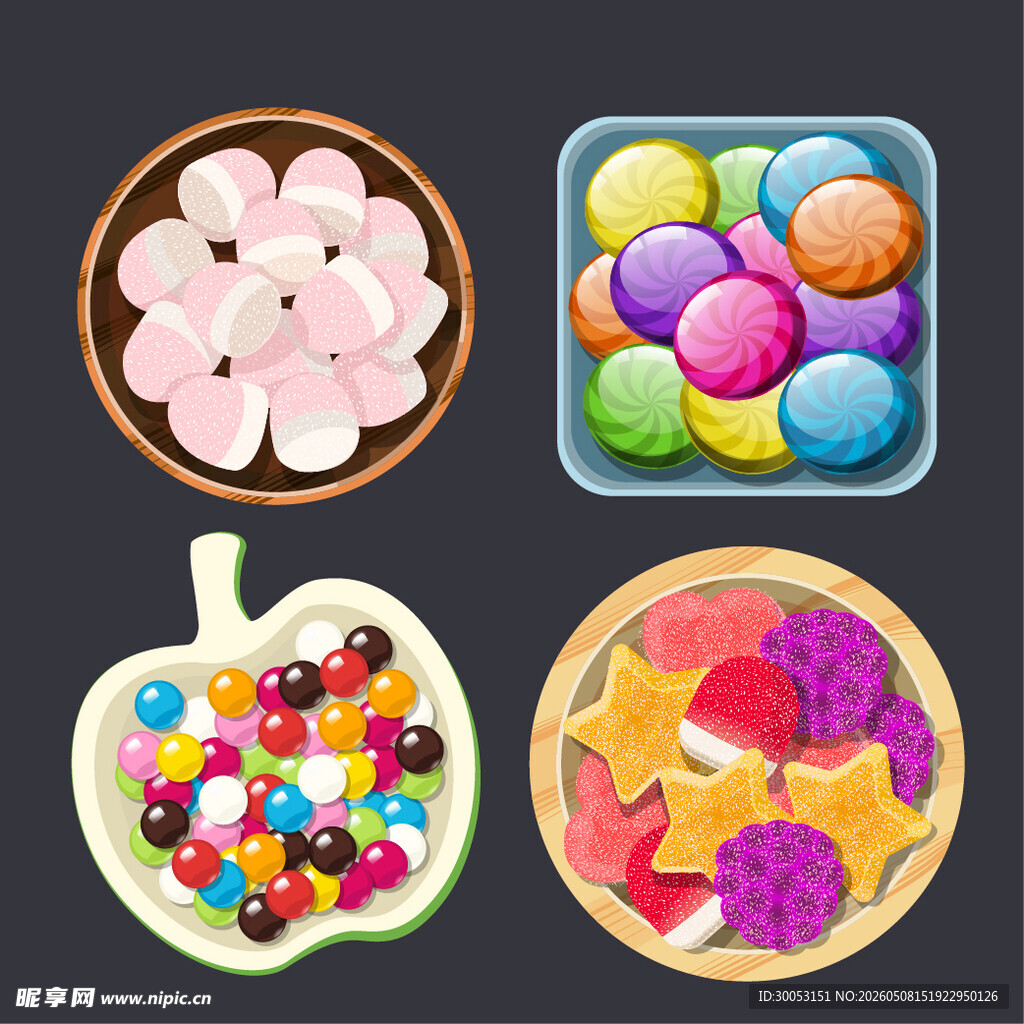多彩美味糖果拼盘