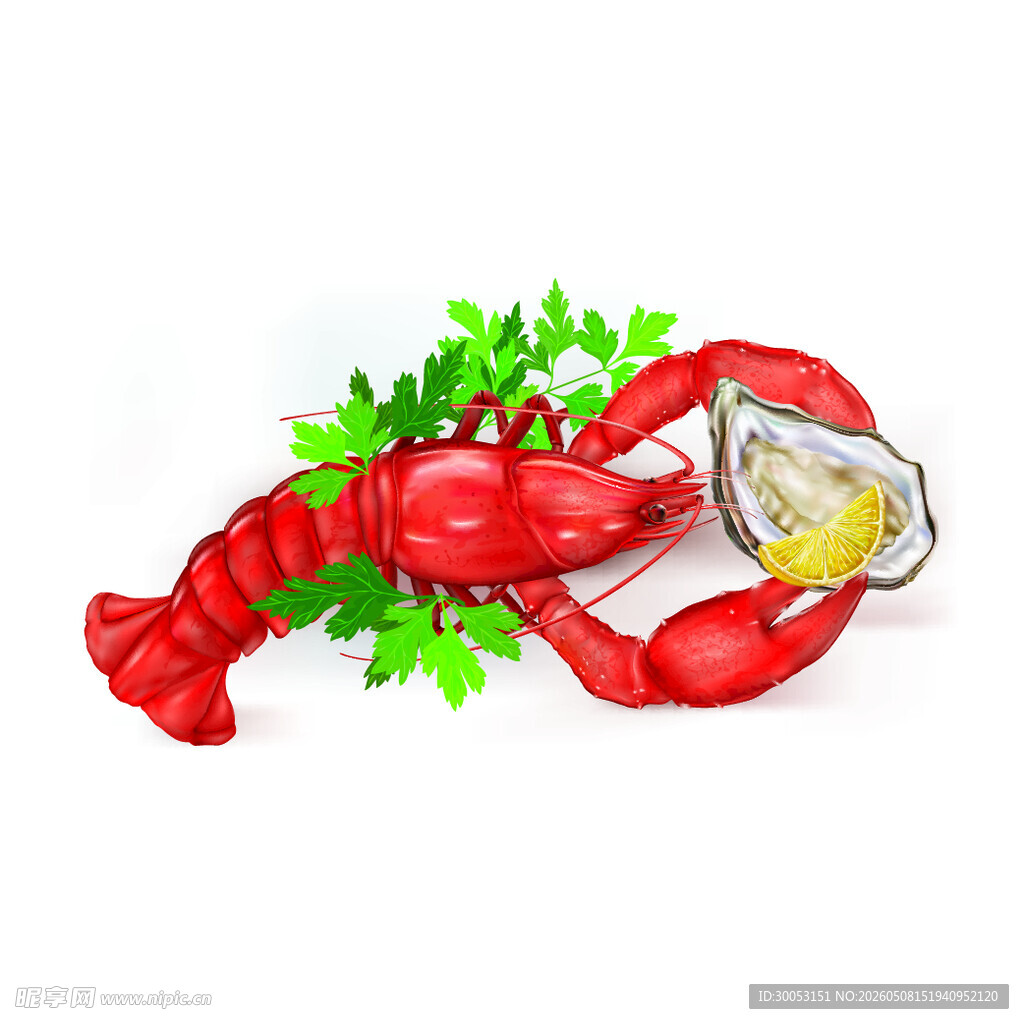 美味龙虾配清新香草