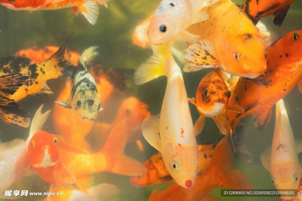 灵动金鱼水中游