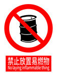 禁止放置易燃物警示标志