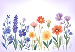 缤纷花卉插画