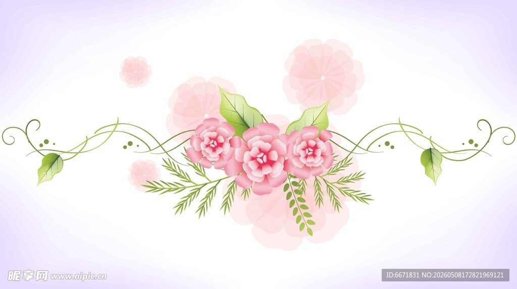 粉色花卉装饰图案