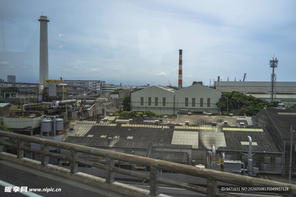 日本城市工业景象俯瞰