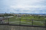 日本俯瞰城郊田野与建筑景观