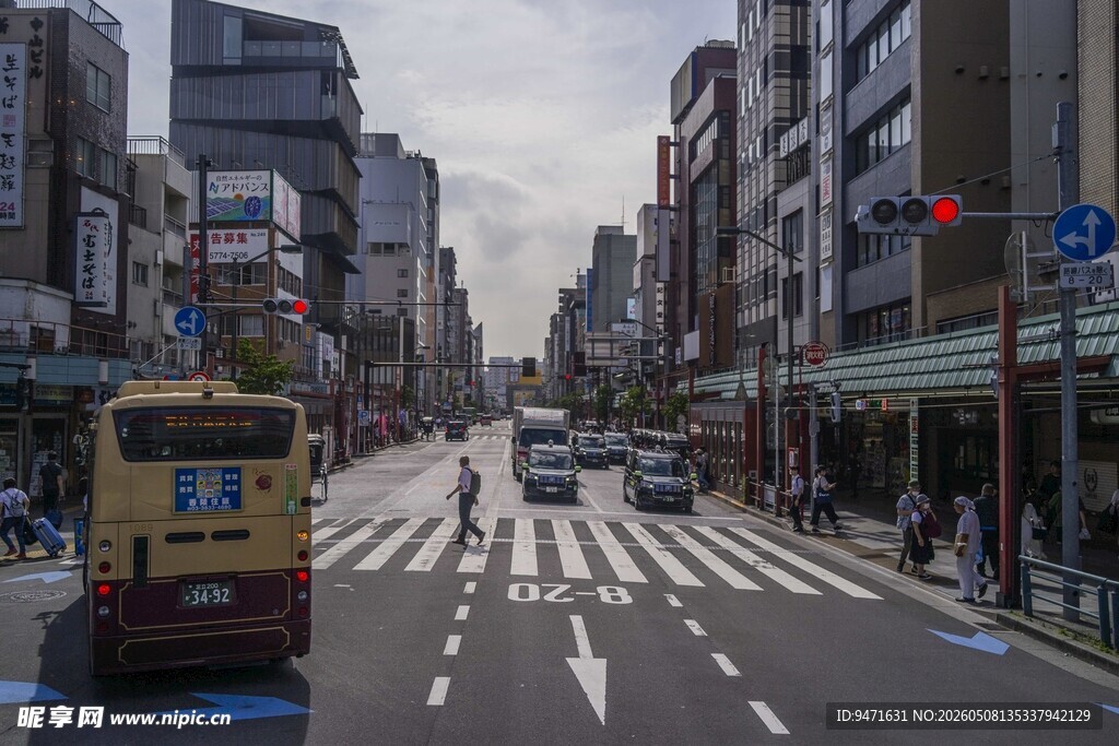日本城市街道繁忙景象