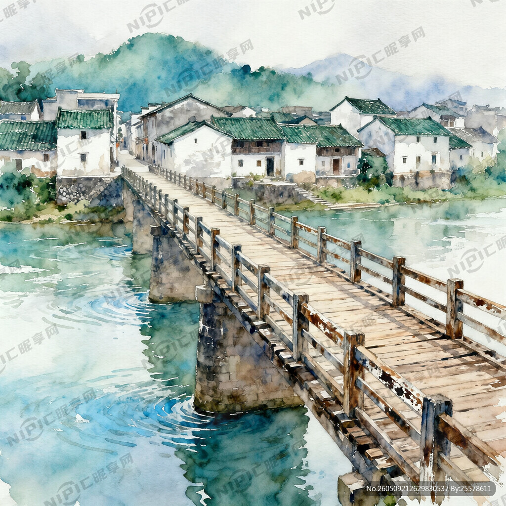 梅州市梅县松口古镇的梅东桥景色