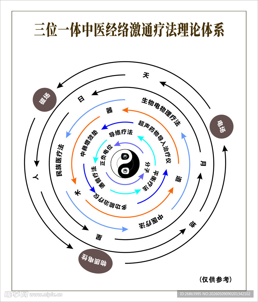 中医经络循行理论示意图