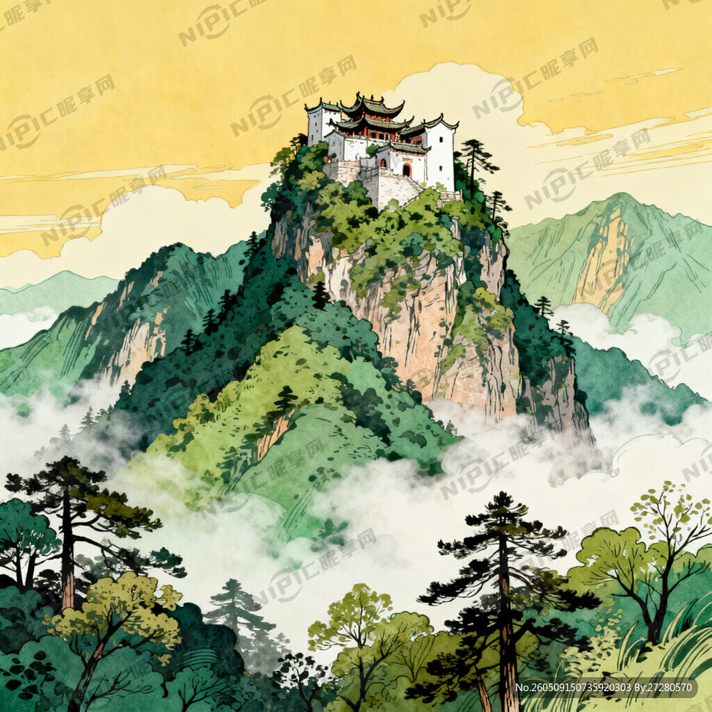 纭制一张镇安塔云山手绘图
