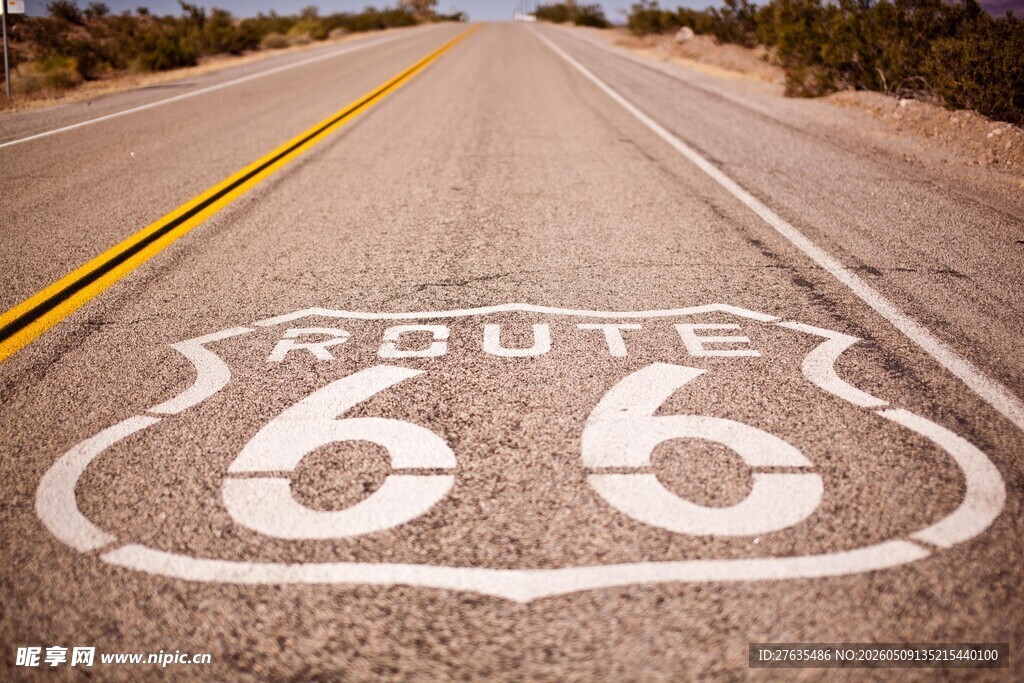 66号公路标志醒目