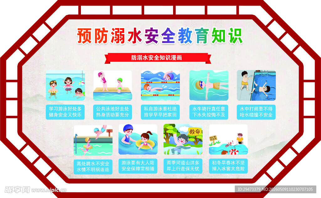 预防溺水安全教育宣传栏