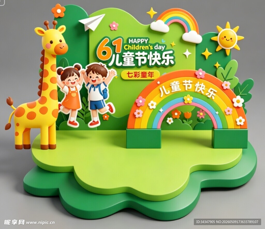 儿童节欢乐主题美陈造型