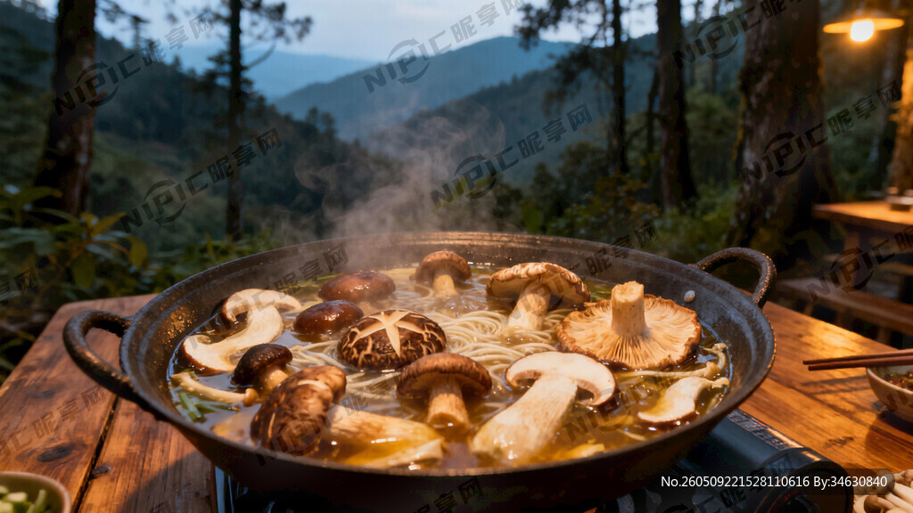 云南野生菌火锅 山野 山林