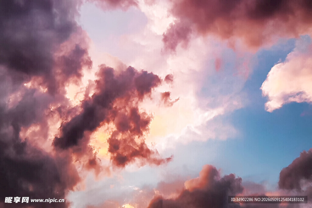 梦幻晚霞天空美景