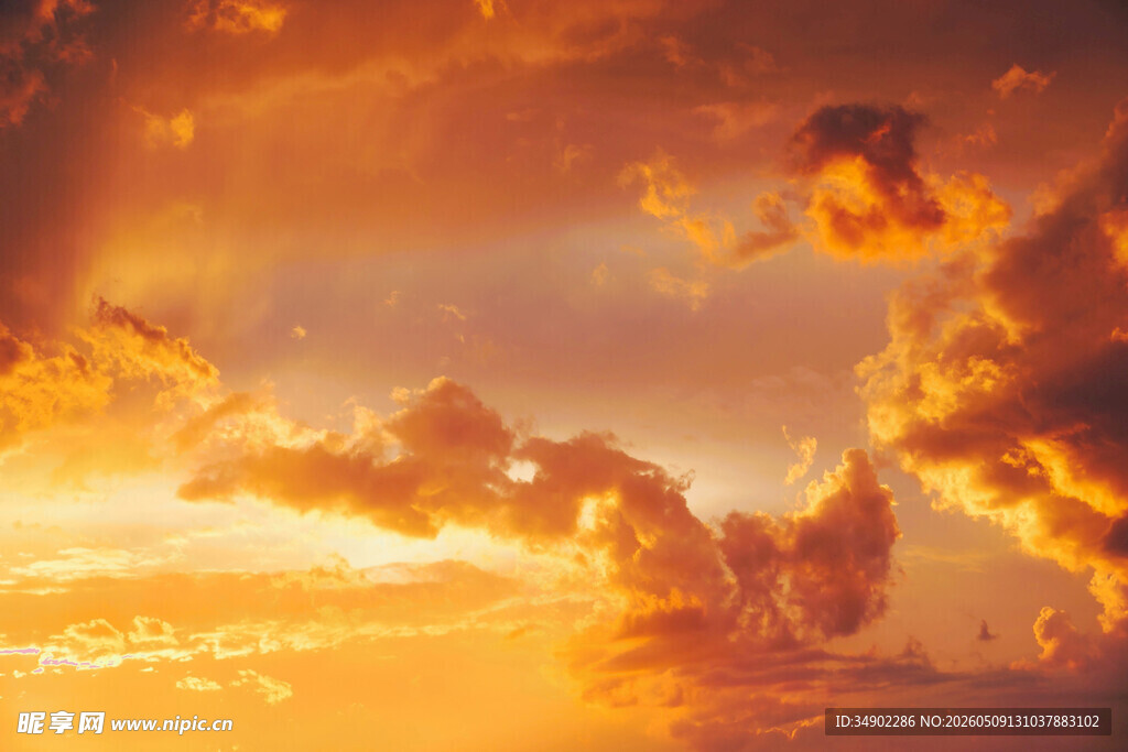 壮丽晚霞天空景象