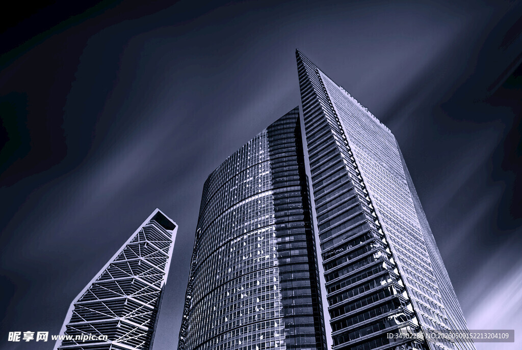 都市摩天大楼夜景
