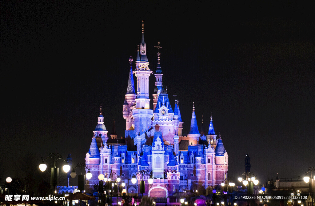 梦幻迪士尼城堡夜景