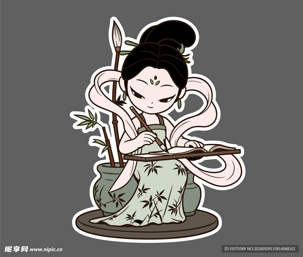古风仕女持物优雅形象
