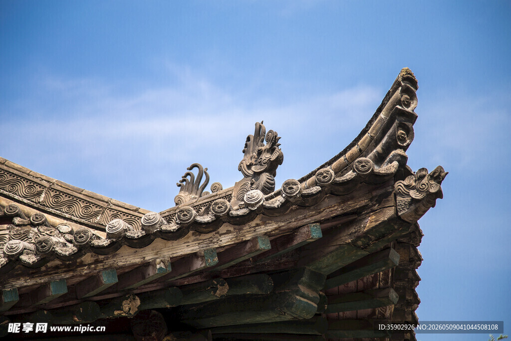 中式古建筑飞檐特写