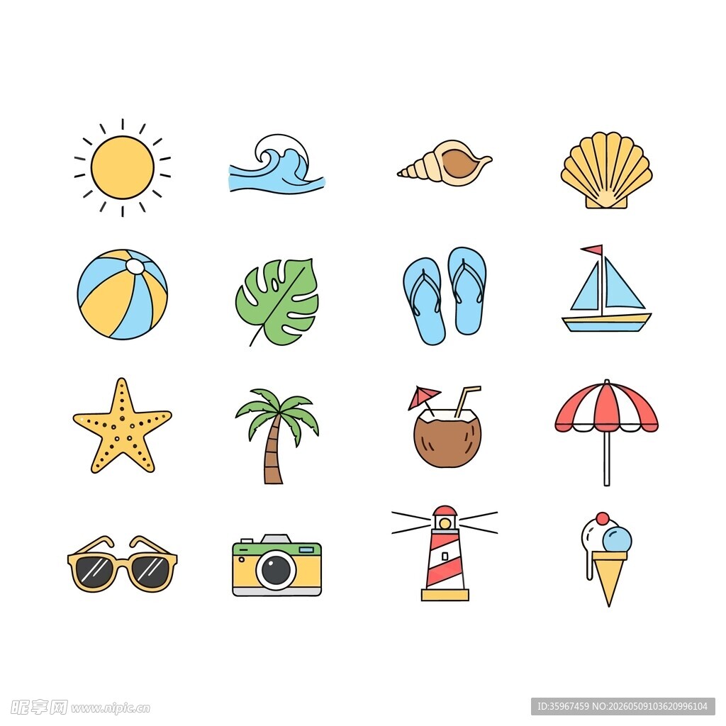 夏日度假图标