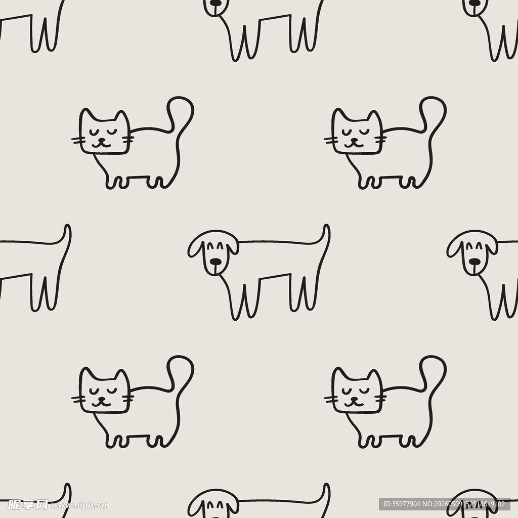 可爱猫狗图案
