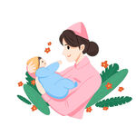 护士温柔抱婴儿