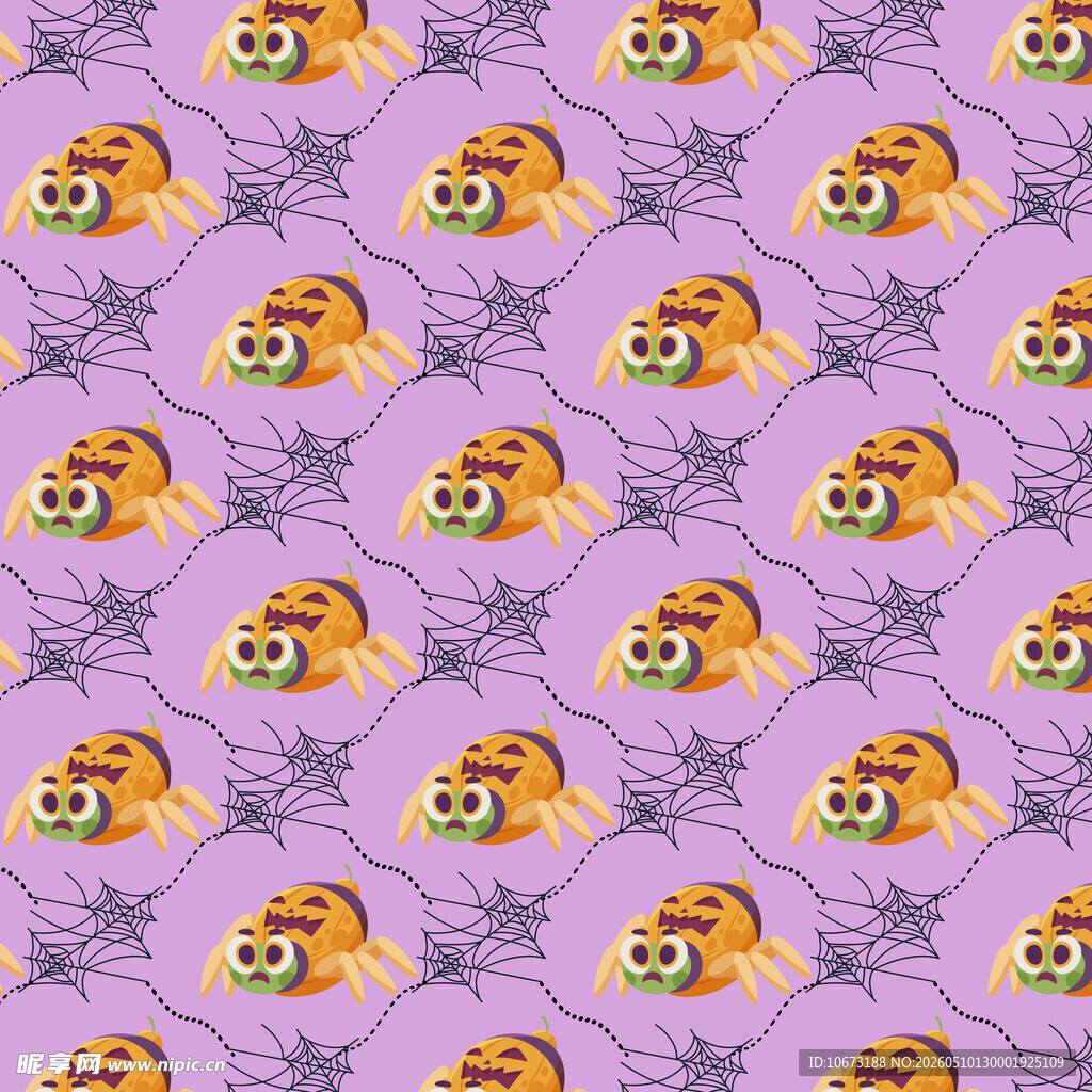 紫色背景蜘蛛图案