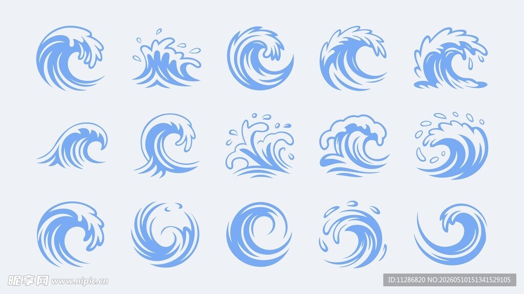 蓝色海浪素材
