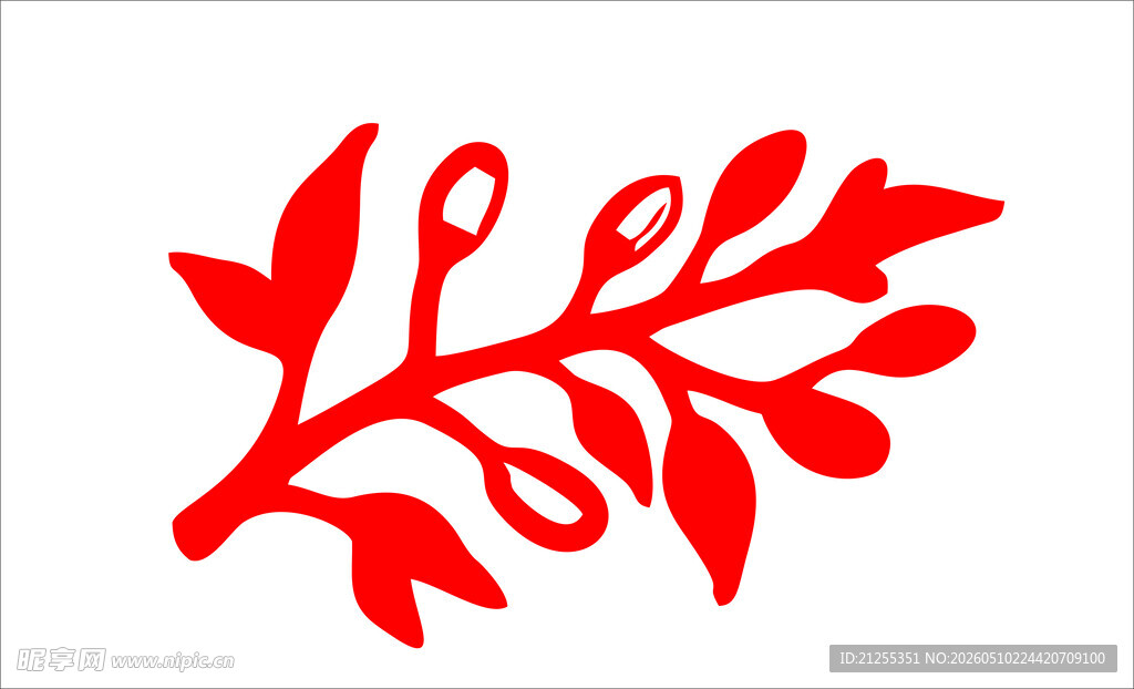 红色枝叶图案