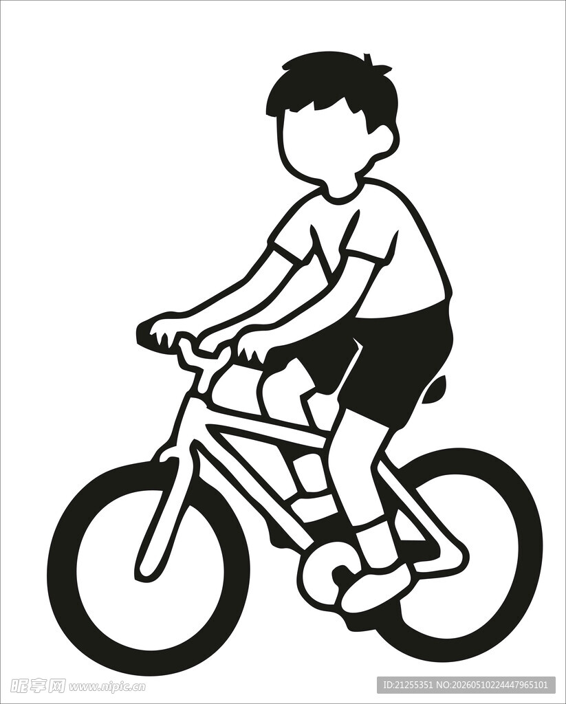 男孩骑行画面