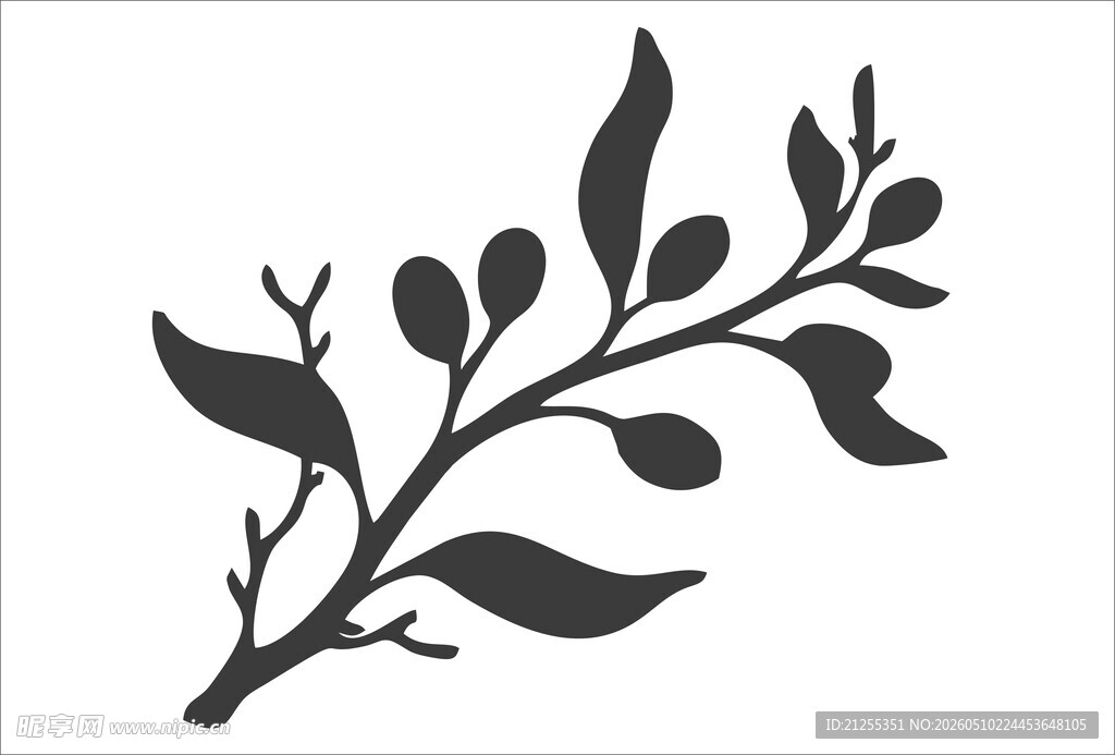 简约植物枝叶图案