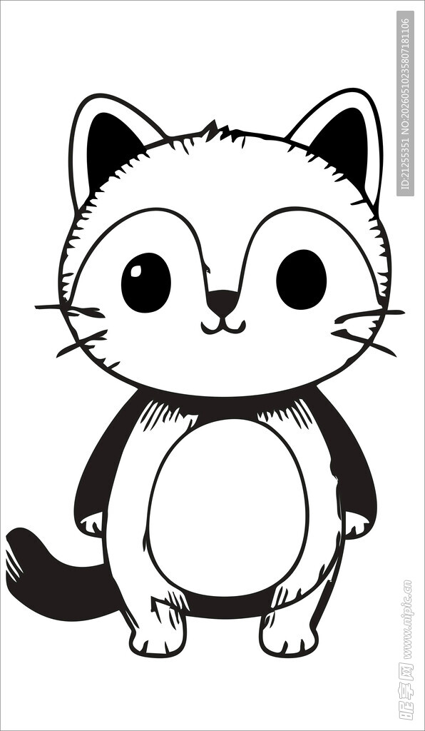 可爱卡通猫咪简笔画