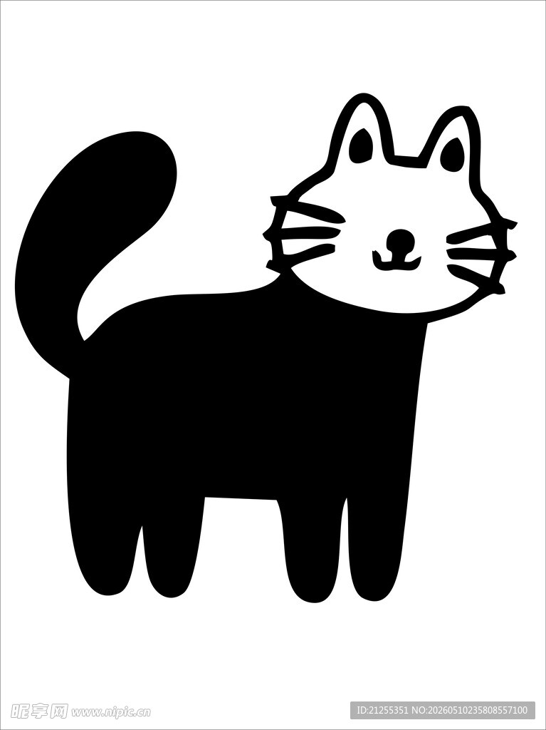 可爱卡通黑猫形象