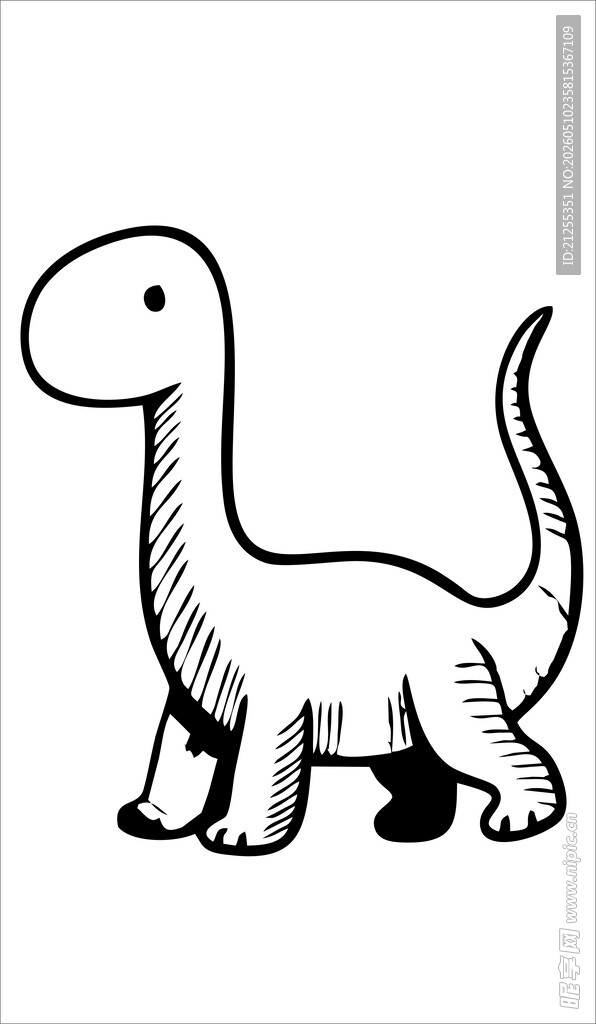 可爱简笔画小恐龙