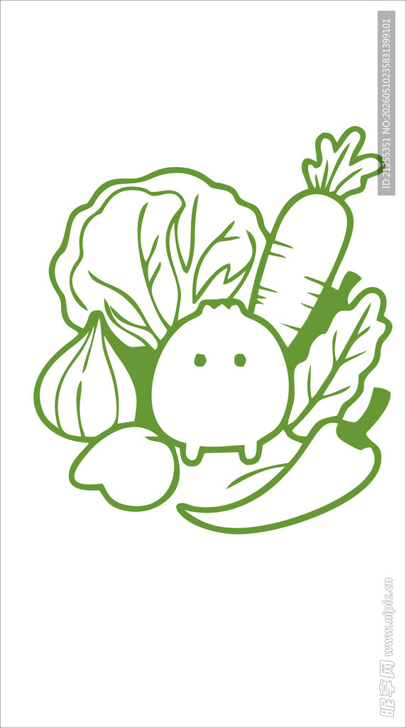 手绘蔬菜组合