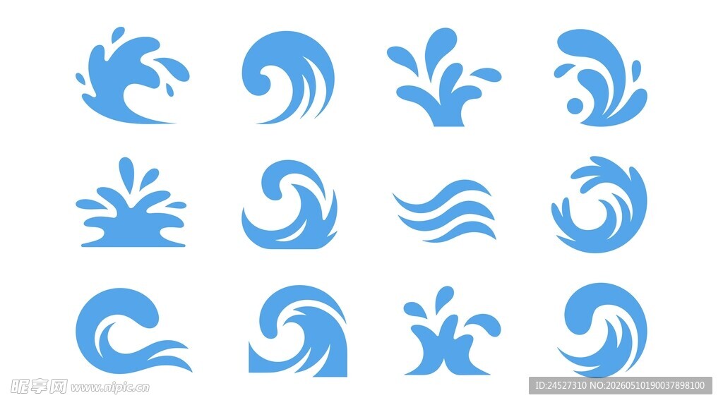 蓝色海浪素材