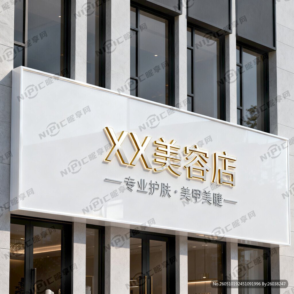 五间门头的长美容店招牌