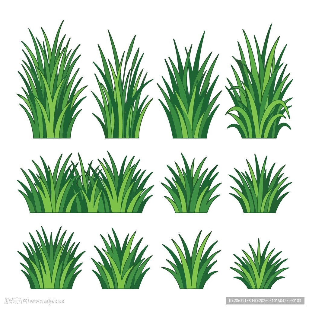 卡通青草素材