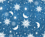 蓝色星空雪花月亮图案