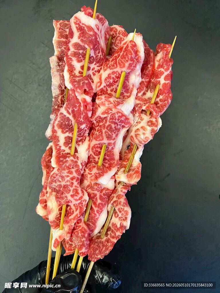 雪花牛肉串