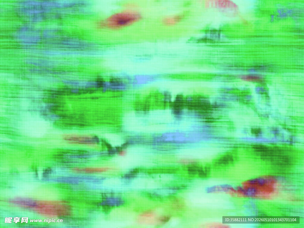 抽象绿调迷幻艺术画面