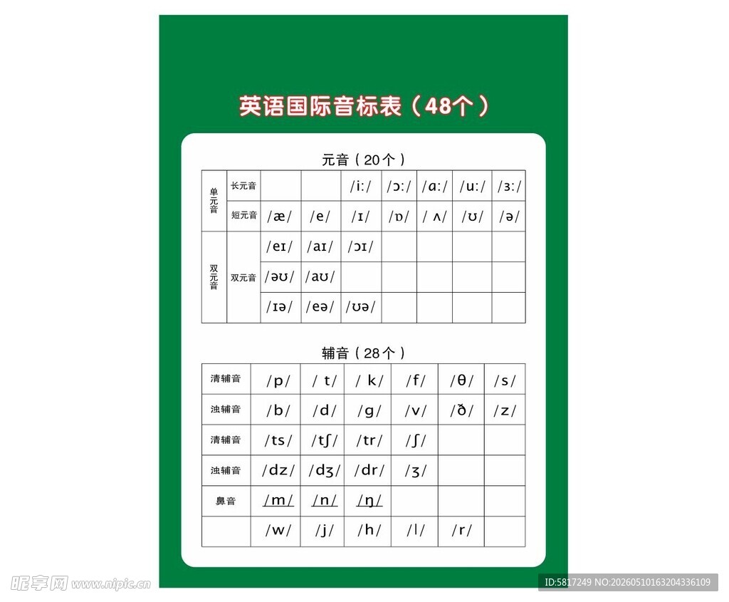 英语四级答题卡样式展示