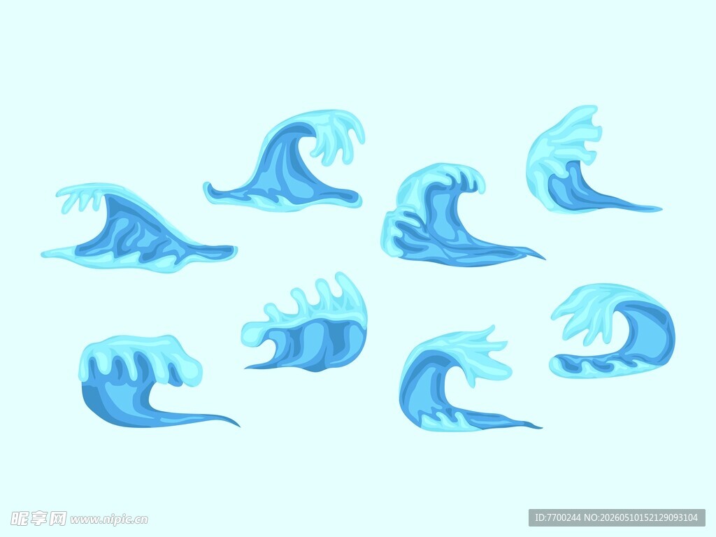 蓝色海浪素材