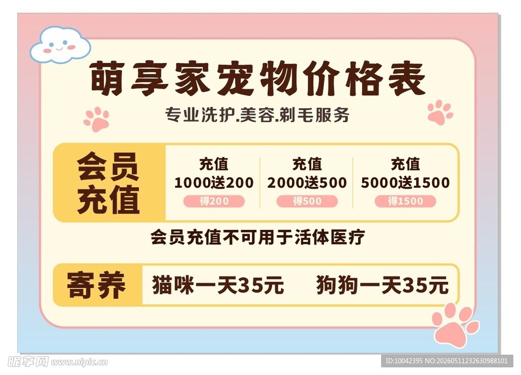 宠物店充值海报