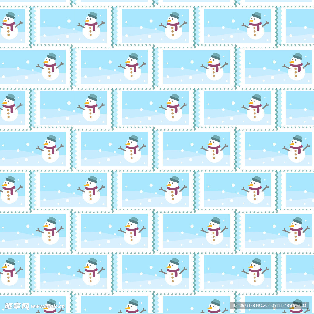 雪人图案的蓝色背景