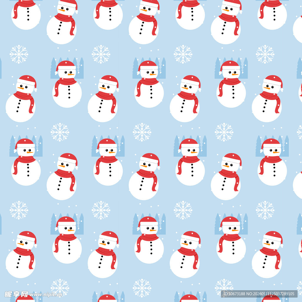 圣诞雪人图案背景图