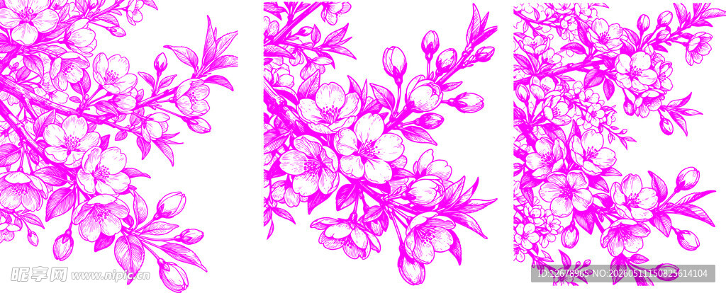 粉色桃花底纹素材