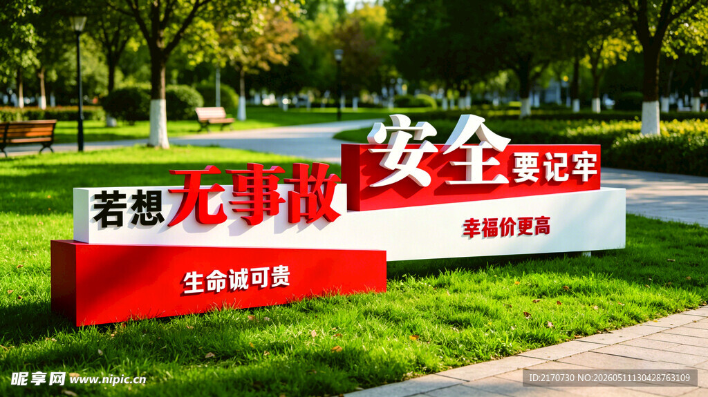 安全标语公园标识牌