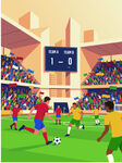 激烈足球赛场上的精彩瞬间