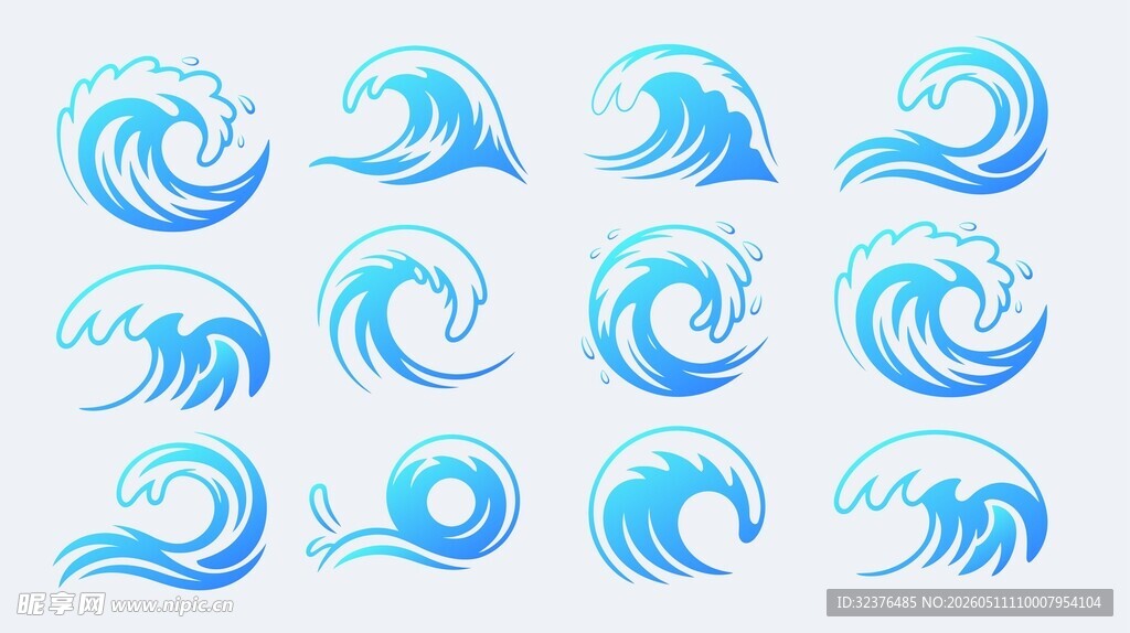 海浪图标合集