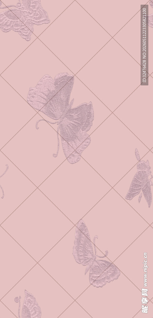 粉色蝴蝶几何纹理背景图